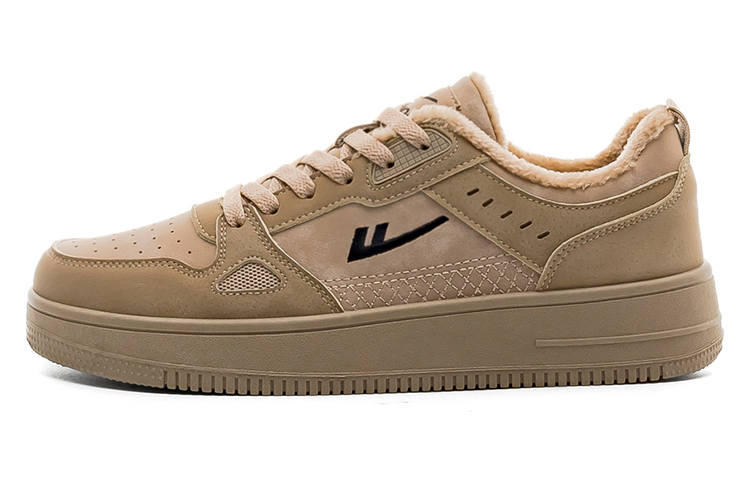 Warrior Fleece Lined Casual Versatile Thermal Lightweight Low top Skateboard Shoes Men's Khaki