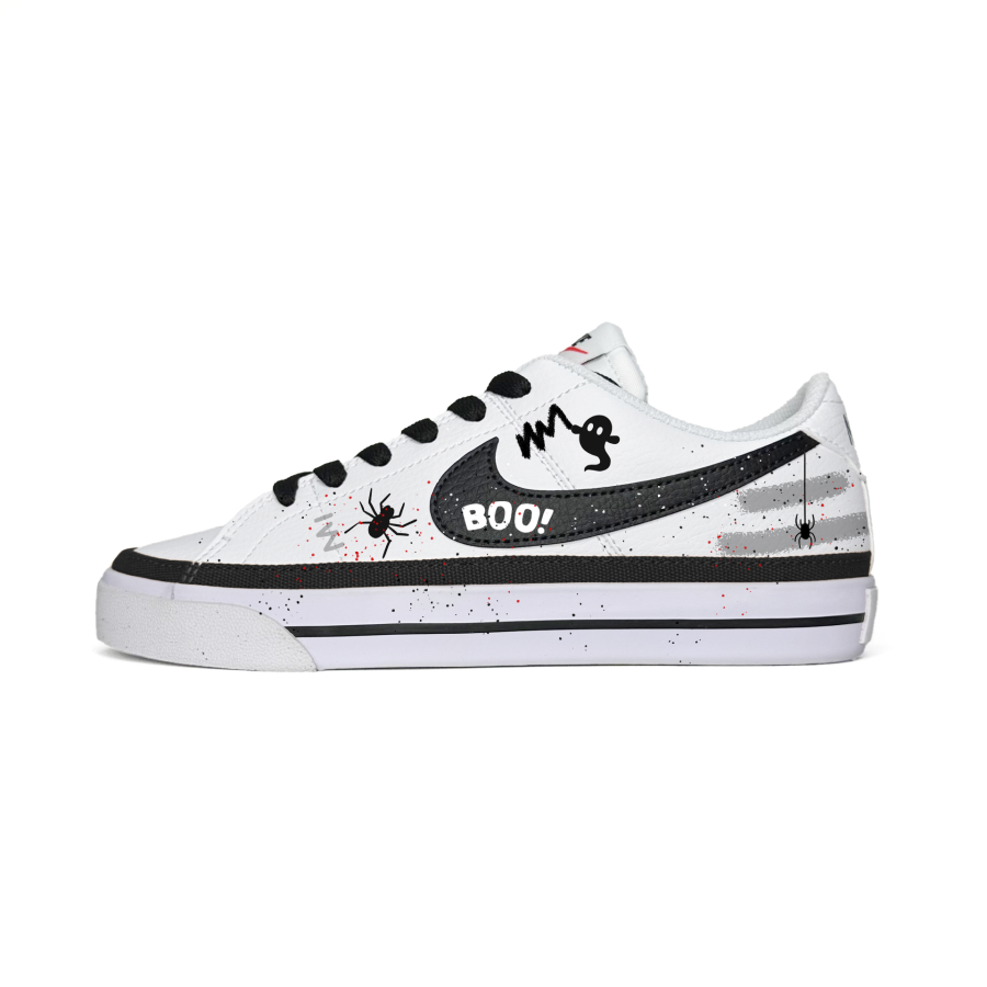 Nike Nike Court Legacy Demon Summon Abrasion Resistant Abrasion Resistant Low top Skateboard Shoes Unisex Black White