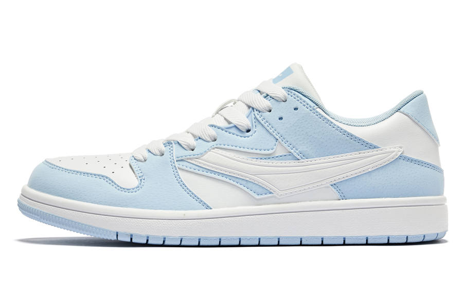 QIAODAN Synthetic Leather Low top Skateboard Shoes Men's White Blue