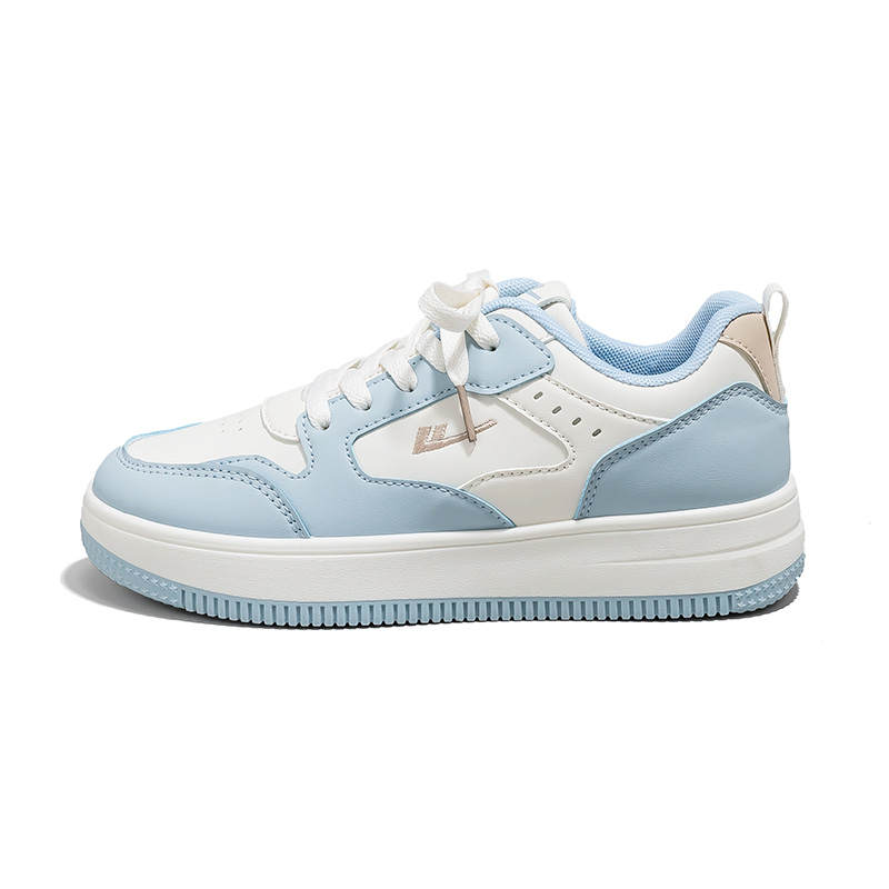 Warrior Height Increasing Abrasion Resistant Lightweight Slip Resistant Low top Skateboard Shoes Unisex Blue White