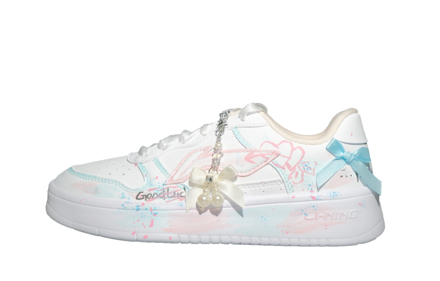 Li-Ning Li Ning Floating Boat Synthetic Leather Cushioning Abrasion Resistant Low top Skateboard Shoes Women's White