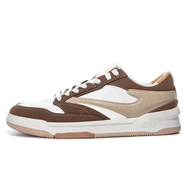 Erke Abrasion Resistant Lightweight Breathable Low top Skateboard Shoes Men's Brown