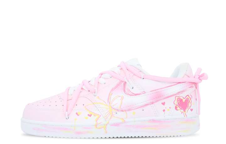 Nike Nike Court Vision 1 Low top Skateboard Shoes GS Pink Yellow