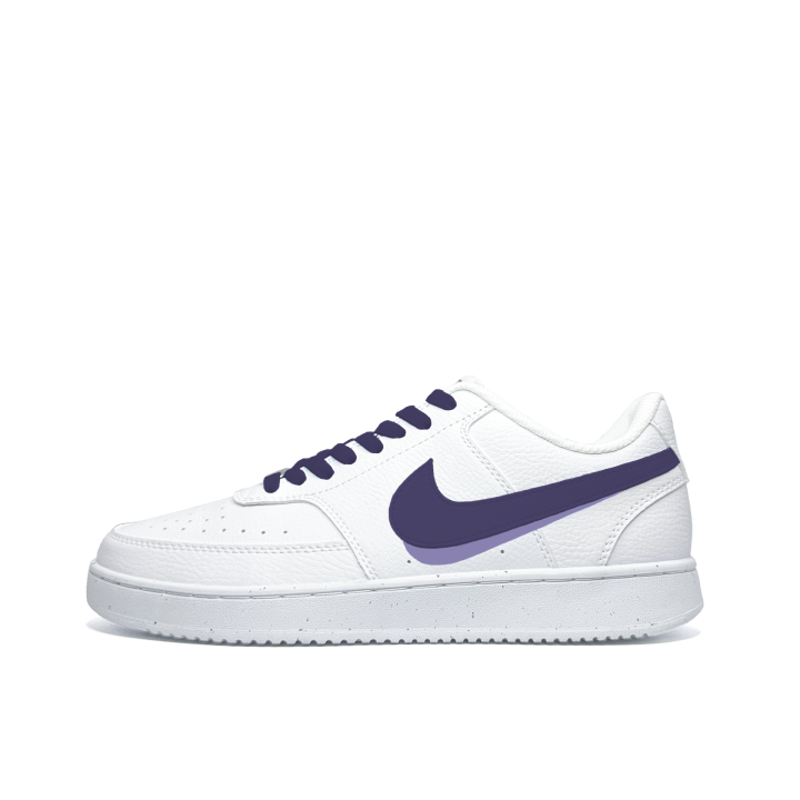 Nike Nike Court Vision 1 Amethyst Double Slip Resistant Abrasion Resistant Low top Skateboard Shoes Men's White Purple
