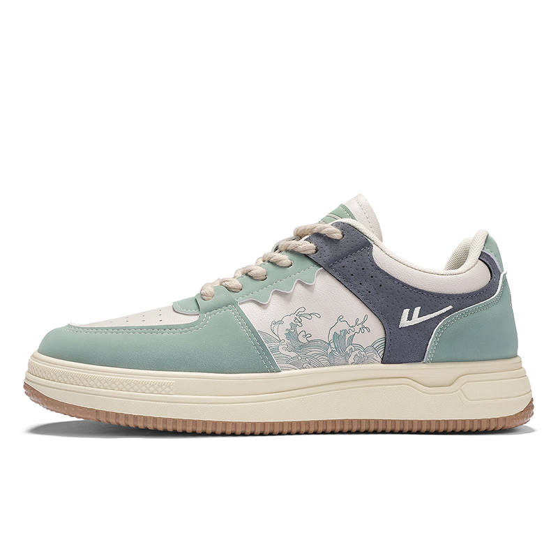 Warrior Slip Resistant Abrasion Resistant Slip Resistant Abrasion Resistant Low top Skateboard Shoes Men's Beige Green