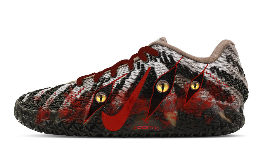 Nike Nike Ja Morant 3 Wild Beast's Gaze Abrasion Resistant Low top Basketball Shoes Men's Black Red