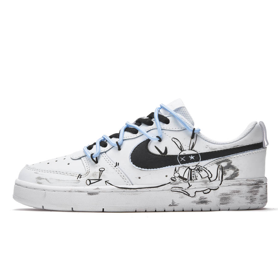 Nike Nike Court Borough Free Panda, Secret Agent Bunny Slip Resistant Abrasion Resistant Low top Skateboard Shoes GS