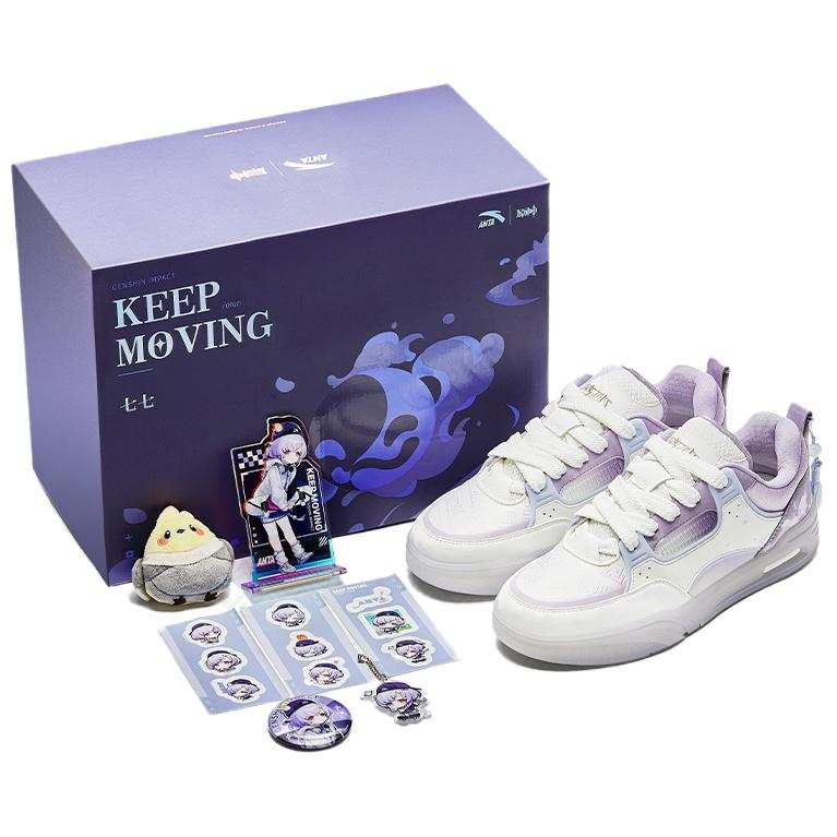 Anta x GenShin Abrasion Resistant, Lightweight, Balanced Low top Skateboard Shoes Men's White Purple