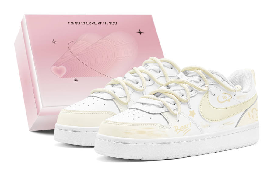 Nike Nike Court Borough Slip Resistant Slip Resistant Low top Skateboard Shoes Women's Light Yellow