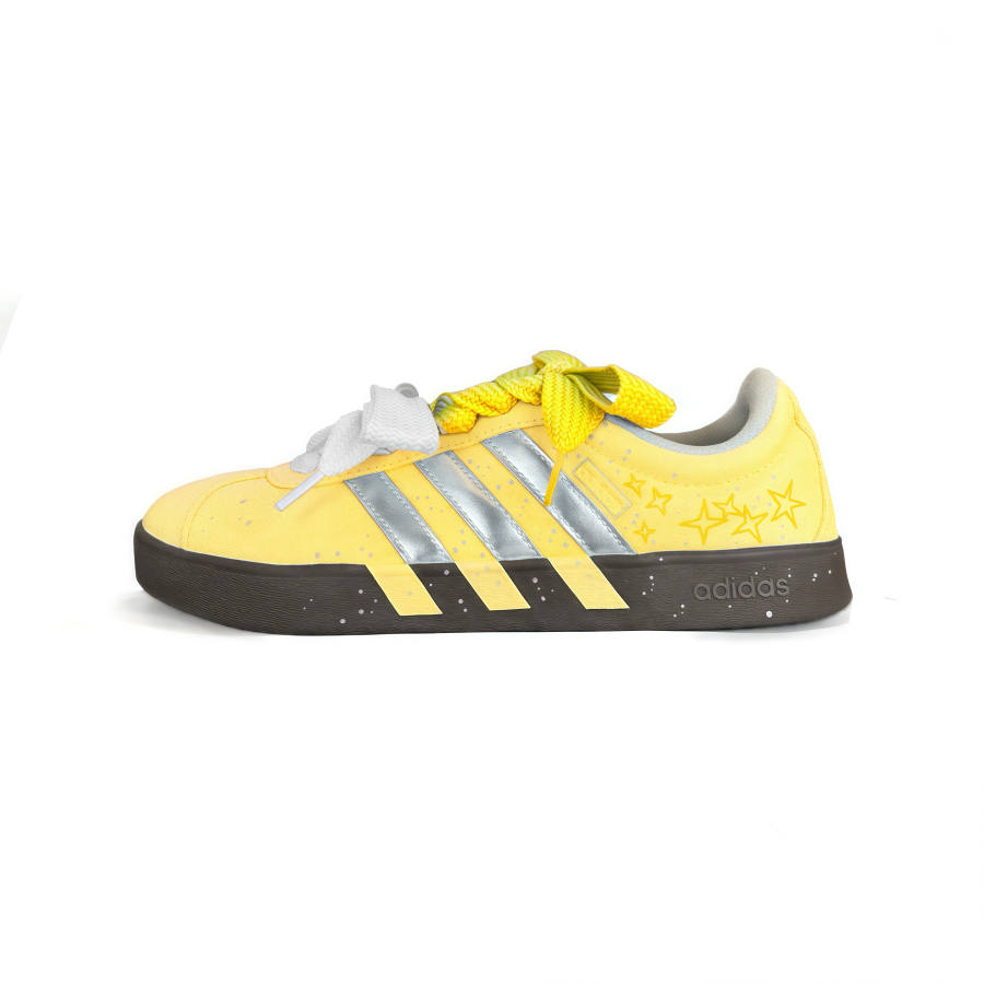 Adidas Adidas VL COURT 2.0 Cushioning, Wear Resistant Low top Skateboard Shoes Unisex Silver Yellow