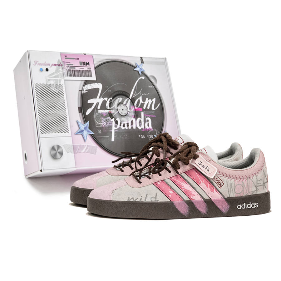 Adidas Neo VL Court 2.0 Freedom Panda, Box, Pink Deity Slip Resistant And Breathable Slip Resistant And Breathable