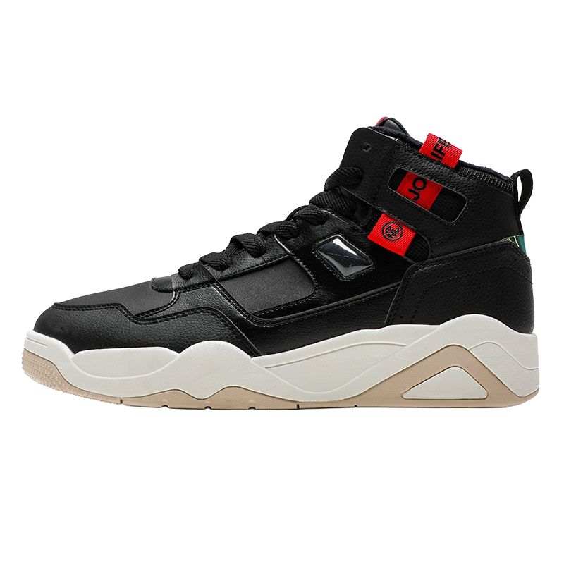 QIAODAN Quality Drying Slip Resistant Abrasion Resistant High top Skateboard Shoes Men's Black