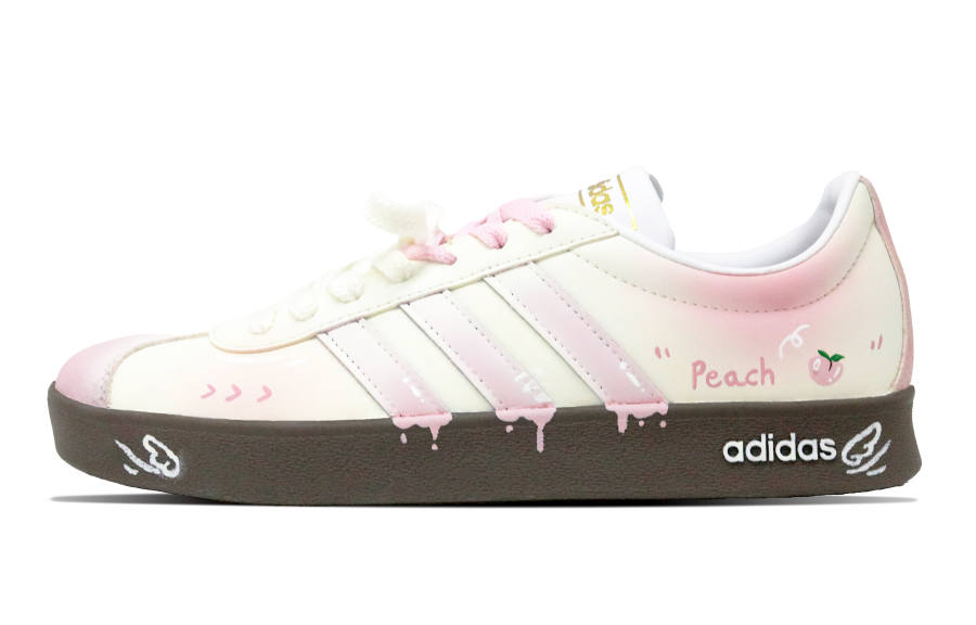 Adidas Adidas VL COURT 2.0 Peach Oolong Abrasion Resistant Low top Skateboard Shoes Unisex