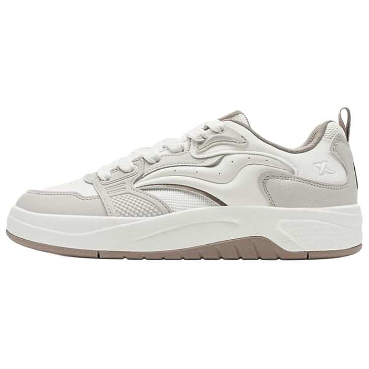 XTEP Coverage Abrasion Resistant Lightweight Low top Skateboard Shoes Men's Dove Gray Sail White Cold Tea Brown
