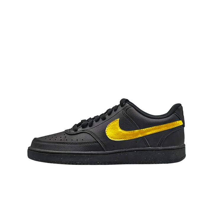 Nike Nike Court Vision Lightweight And Breathable Low top Skateboard Shoes Unisex Black Gold