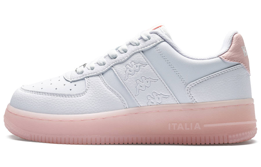 Kappa Back to Back Slip Resistant Abrasion Resistant Low top Skateboard Shoes Women's White Pink