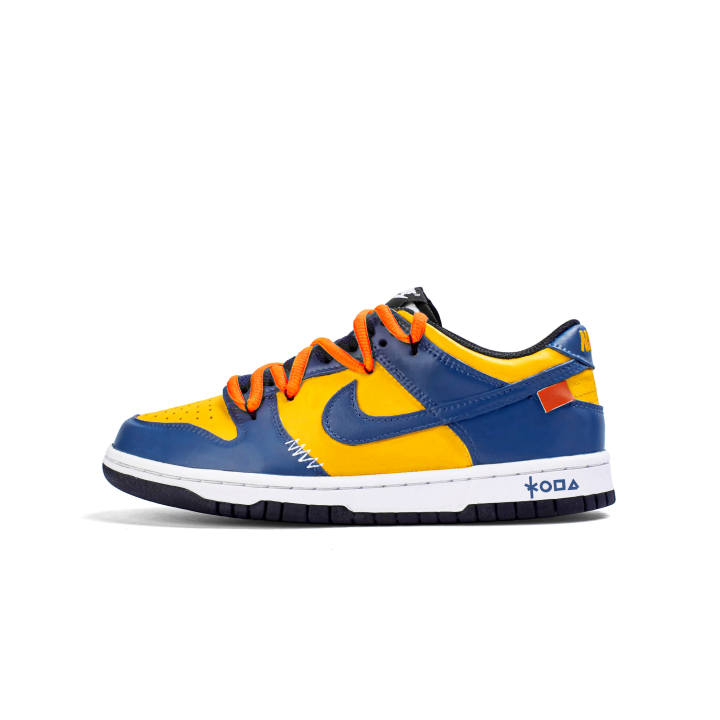 Nike Nike Dunk Synthetic Leather Abrasion Resistant Low top Skateboard Shoes Unisex Blue Orange