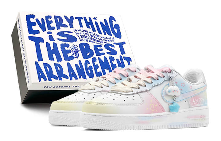 Nike Nike Air Force 1 Low Air Force 1, Romantic Rainbow Candy Slip Resistant Abrasion Resistant