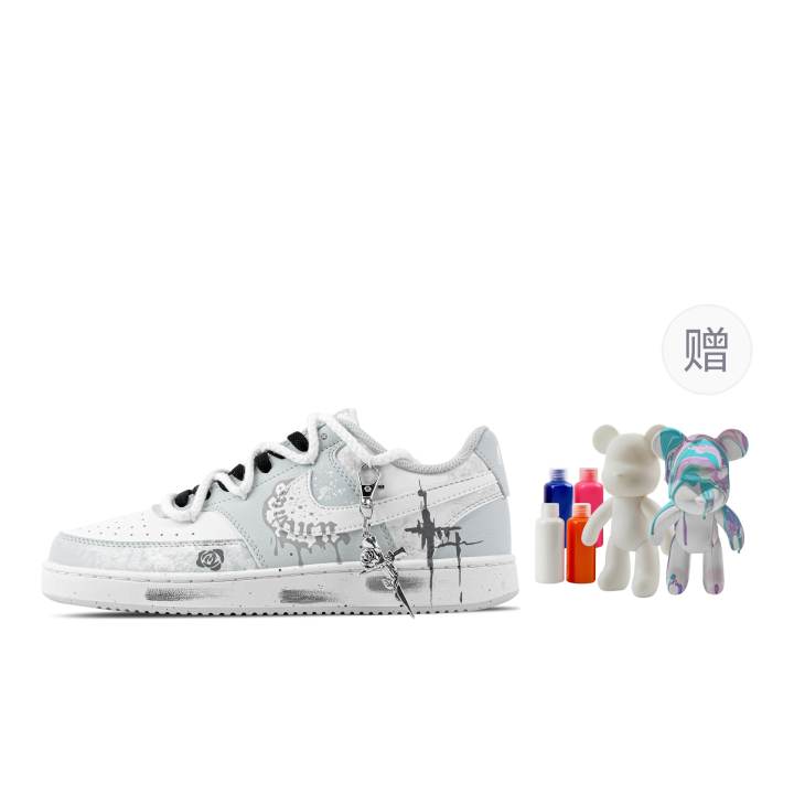Nike Nike Court Vision Rose Whisper, Fluid Bear Abrasion Resistant Low top Skateboard Shoes Men's Light Blue