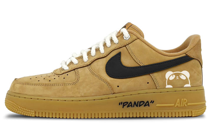 Nike Nike Air Force 1 Slip Resistant Lightweight Non slip Lightweight Low top Skateboard Shoes Unisex Yellow Brown