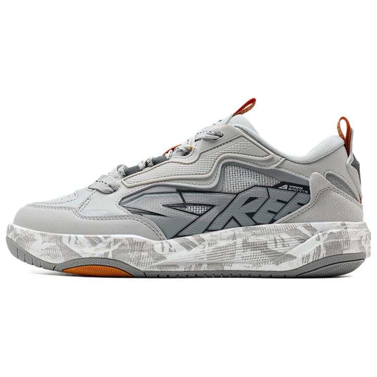 XTEP Slip Resistant Abrasion Resistant Low top Skateboard Shoes Men's Phantom Gray