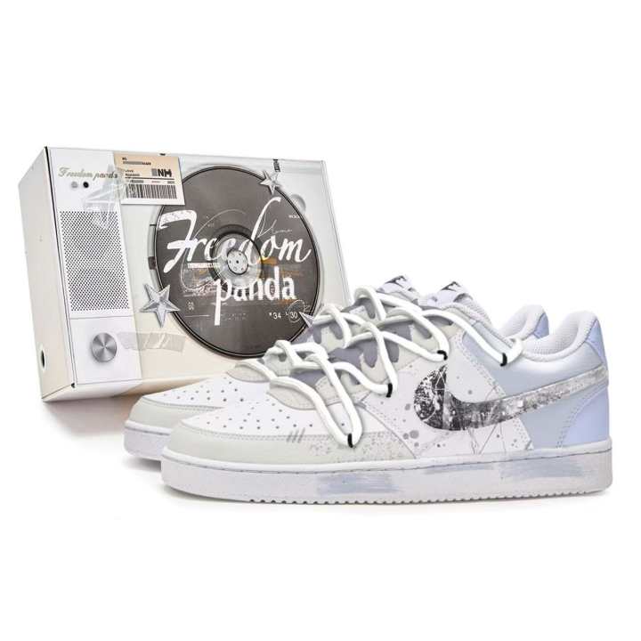 Nike Nike Court Vision 1 Slip Resistant Abrasion Resistant Low top Skateboard Shoes Men's Blue White