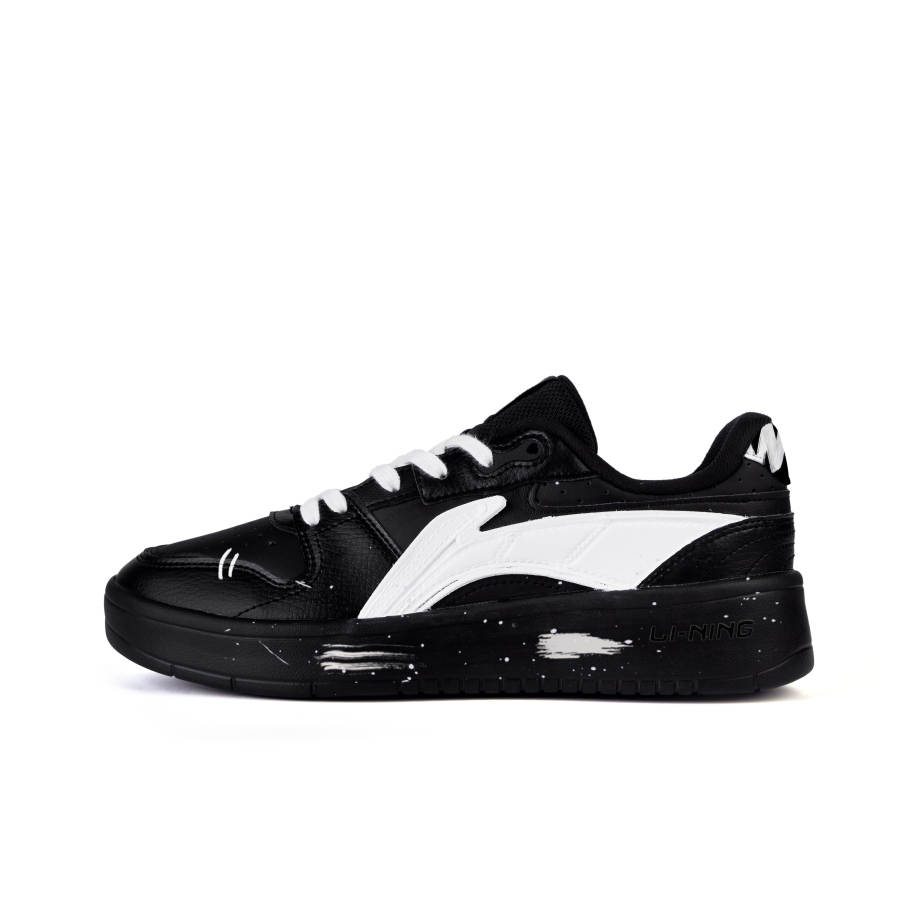 Li-Ning Li Ning Slip Resistant Cushioning Abrasion Resistant Low top Skateboard Shoes Men's Black White