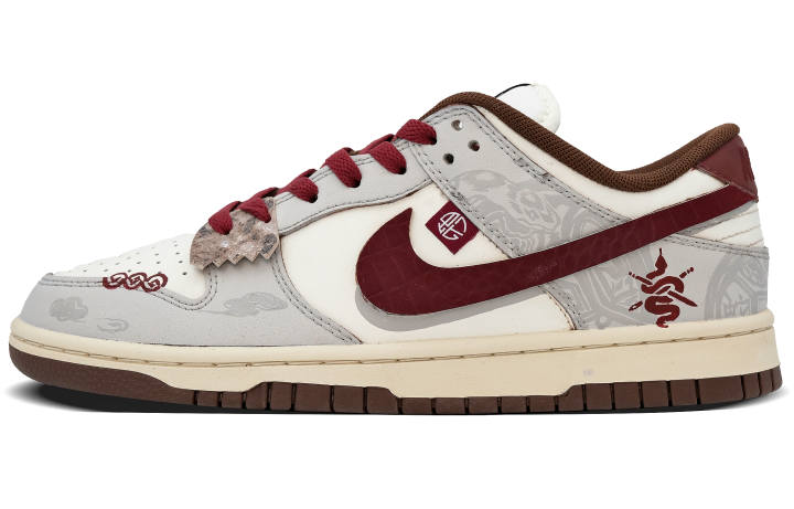 Nike Nike Dunk Slip Resistant Abrasion Resistant Low top Skateboard Shoes Women's Beige Red