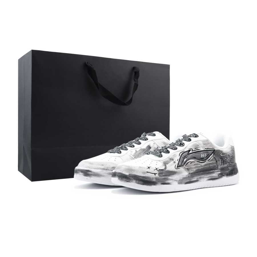 Li-Ning Li Ning Floating Boat Night Shadow Knight Leather Lightweight Abrasion Resistant Coverage Low top Skateboard Shoes