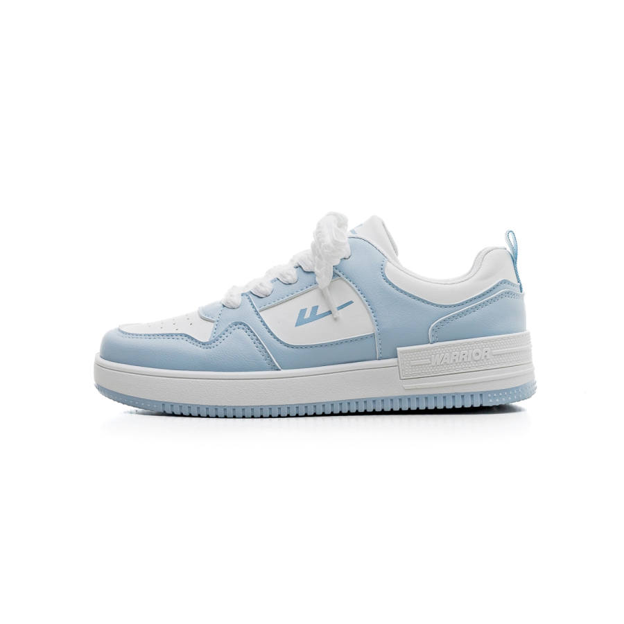 Warrior Lightweight And Breathable Low top Skateboard Shoes Unisex Light Blue White