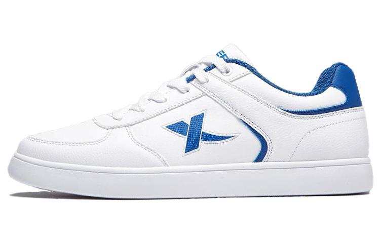 XTEP Cushioning Abrasion Resistant Cushioning, Wear Resistant Low top Skateboard Shoes Men's White Blue