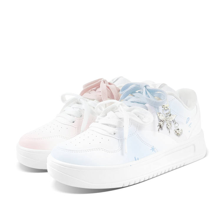 Anta Easy Low top Skateboard Shoes Women's Blue Pink Mismatched