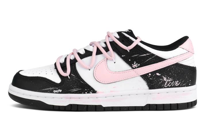 Nike Nike Dunk Abrasion Resistant Lightweight Low top Skateboard Shoes Women's Black Silver