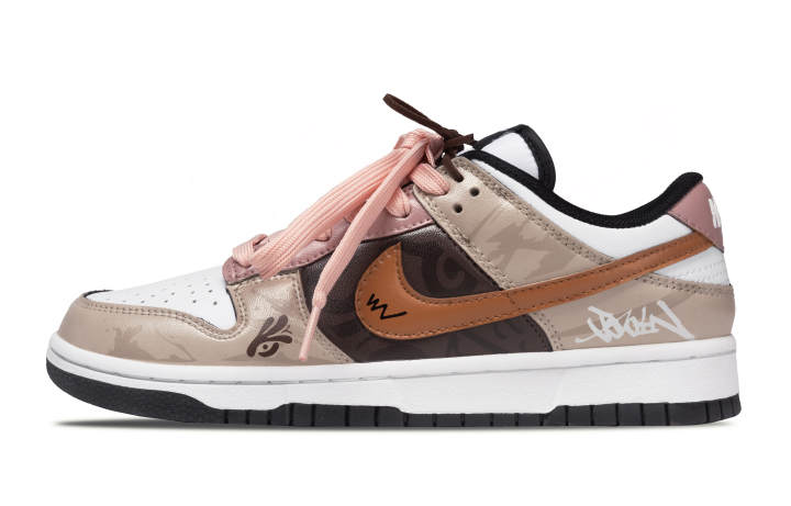 Nike Nike Dunk June, Autumn Temple Leather Abrasion Resistant Abrasion Resistant Low top Skateboard Shoes Men's Beige Brown