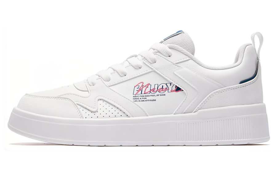 QIAODAN Non slip Lightweight Low top Skateboard Shoes Men's White Cyan