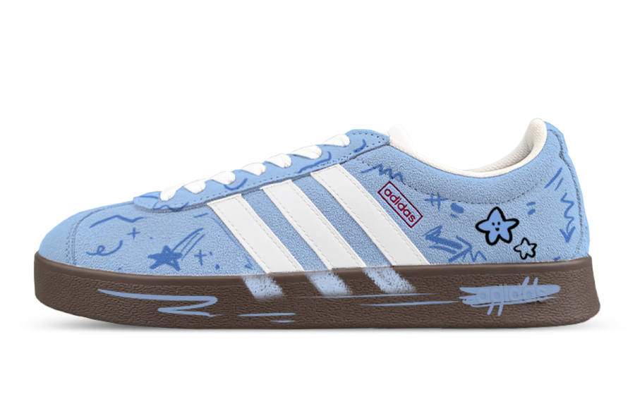 Adidas Adidas VL COURT 2.0 Low top Skateboard Shoes Unisex White Blue