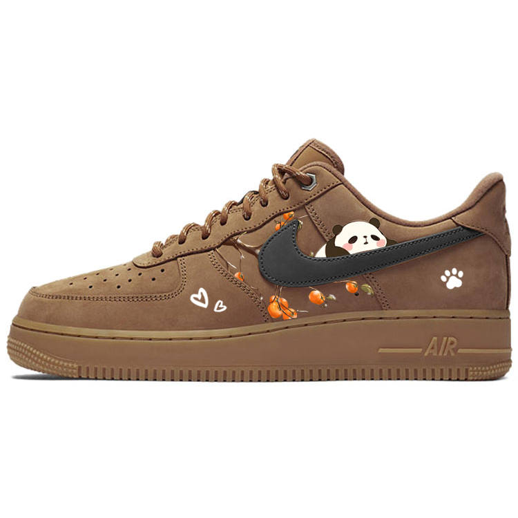 Nike Nike Air Force 1 Slip Resistant Cushioning Low top Skateboard Shoes Unisex Brown