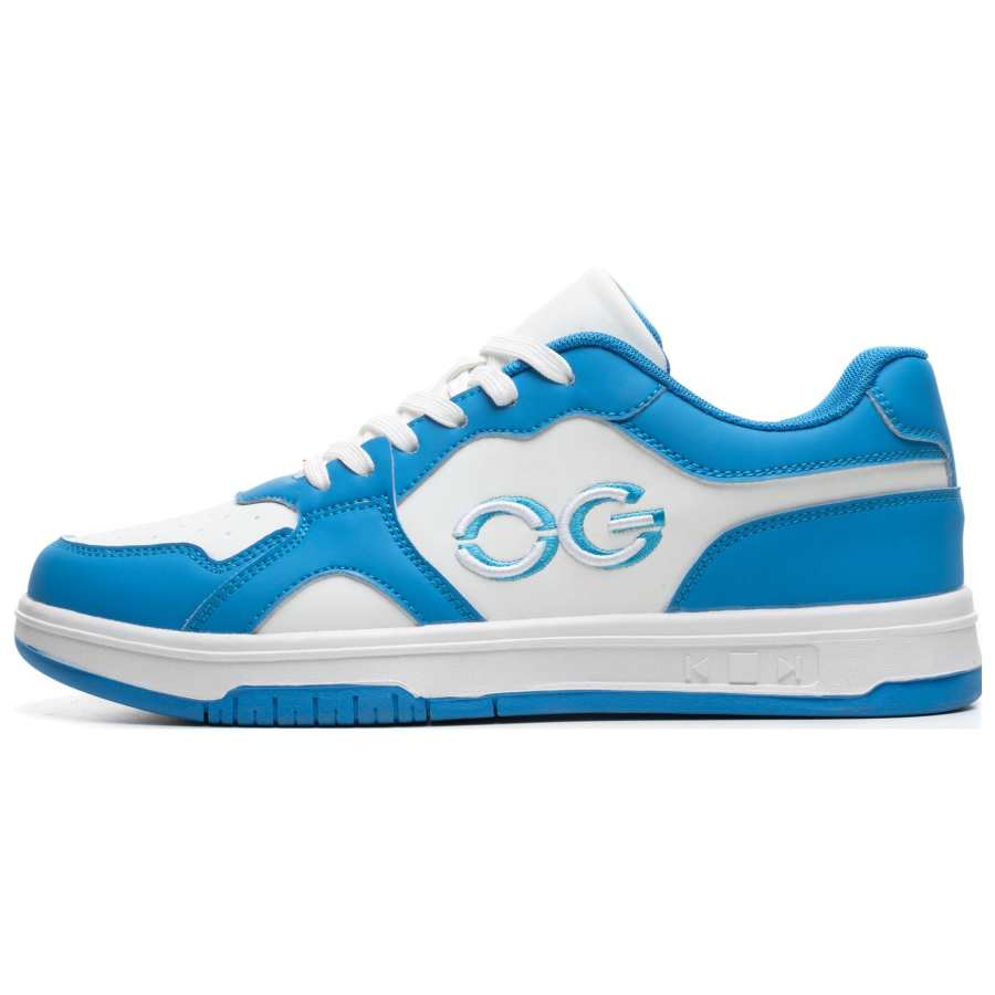 HOGK Microfiber Leather Slip Resistant Abrasion Resistant Low top Skateboard Shoes Unisex North Carolina Blue