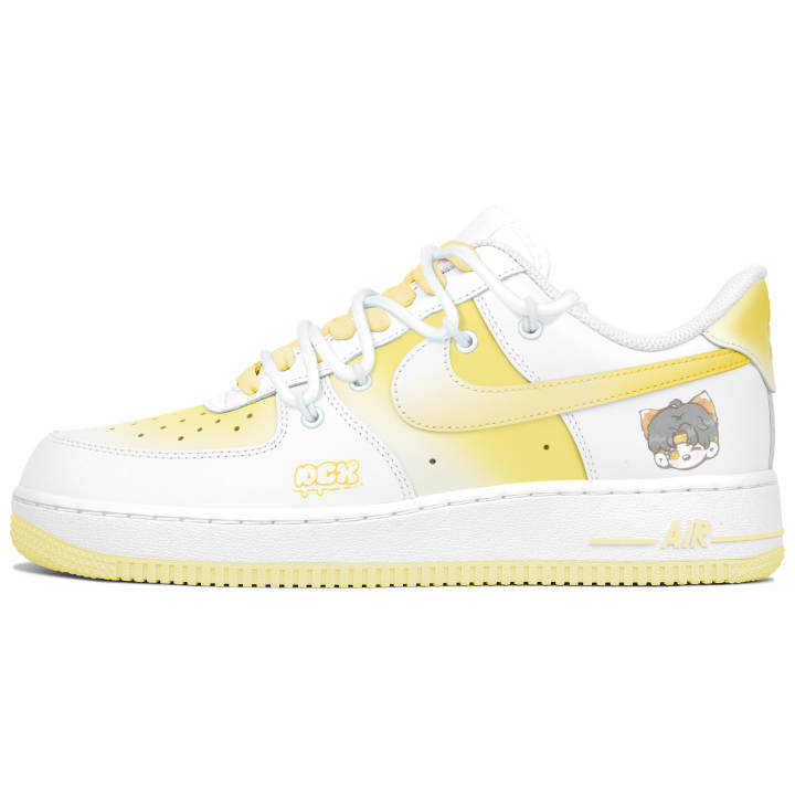 Nike Nike Air Force 1 07 Low top Skateboard Shoes Unisex Gold