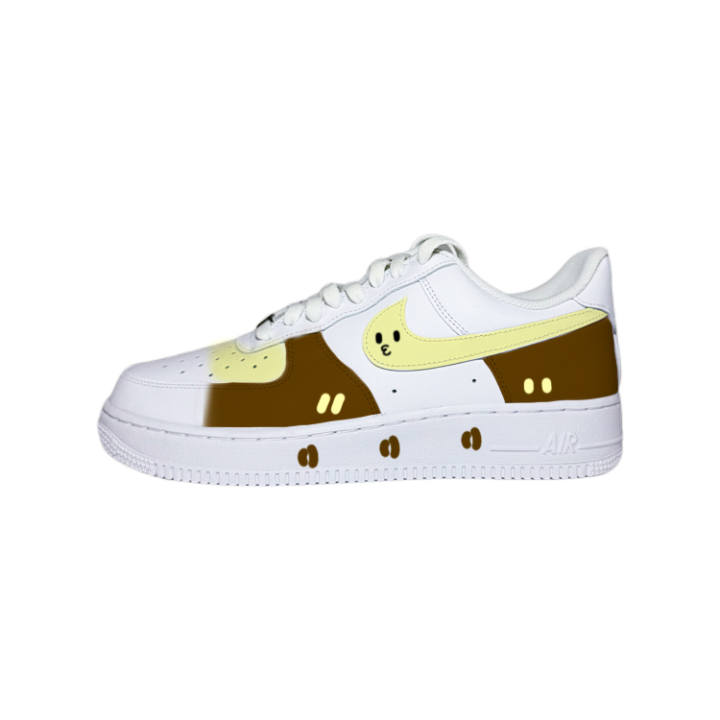 Nike Nike Air Force 1 07 Caffeine Leather Low top Skateboard Shoes Men's White Brown