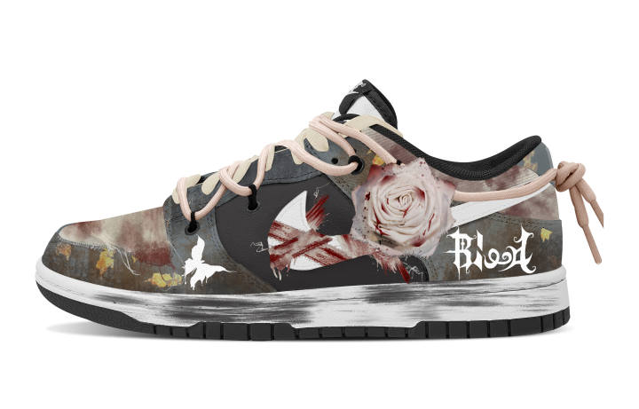 Nike Nike Dunk Blood Rose Abrasion Resistant Low top Skateboard Shoes Unisex Gray