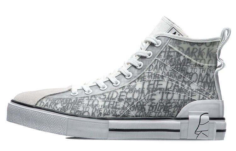 Li-Ning STAR WARS x Li Ning Abrasion Resistant Breathable High top Skateboard Shoes Men's Gray White