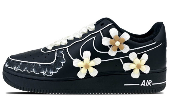 Nike Nike Air Force 1 Leather Thermal Coverage Thermal Coverage Low top Skateboard Shoes Men's Black White