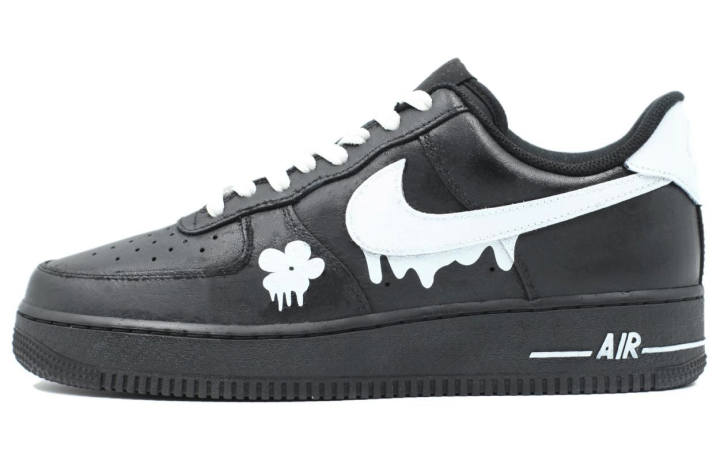 Nike Nike Air Force 1 Slip Resistant Cushioning Abrasion Resistant Low top Skateboard Shoes Men's Black White
