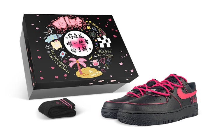 Nike Nike Air Force 1 Low top Skateboard Shoes Women's Black Pink