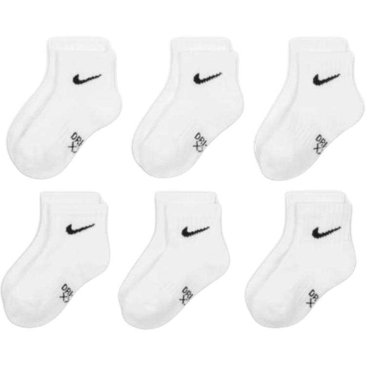 Nike Nike Kids' Apparel Ankle Socks Baby Socks 6 Pack White Infant And Toddler