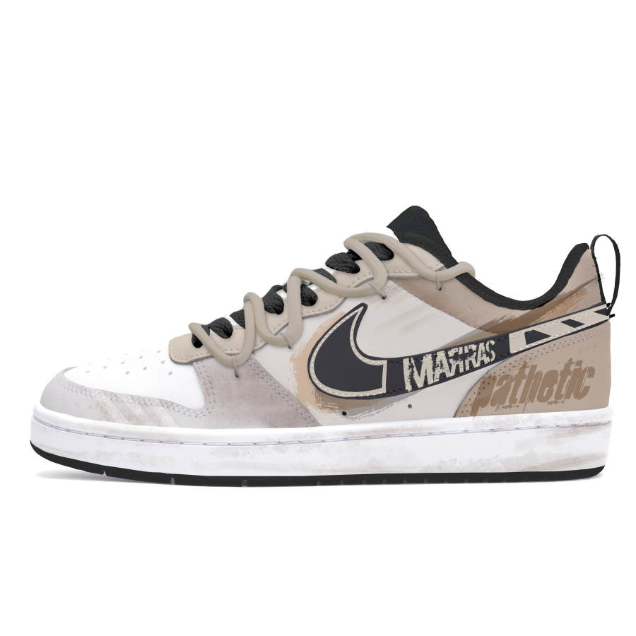 Nike Nike Court Borough Low 2 Slip Resistant Abrasion Resistant Low top Skateboard Shoes GS Yellow Brown