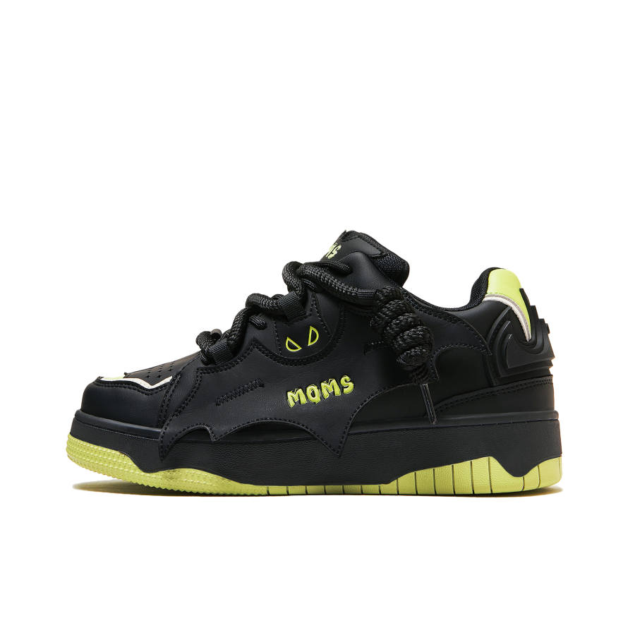 MQMS Skateboard Shoes Unisex Low Top Black/Green