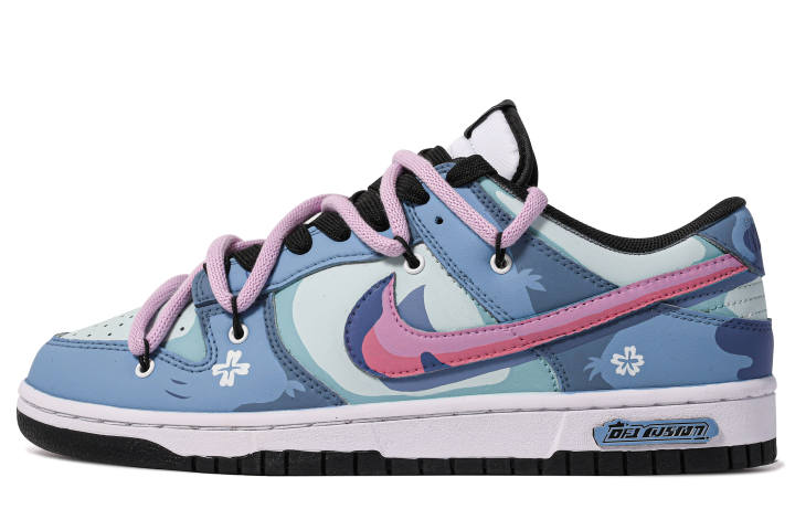 Nike Nike Dunk ADCDAVINCI Custom, Prototype Low top Skateboard Shoes Men's Blue Purple
