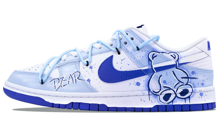 Nike Nike Dunk Slip Resistant Cushioning Abrasion Resistant Low top Skateboard Shoes Men's Blue White